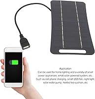 Vista 4 de Solar Panel Charger, 5W 5V Solar Panel Portable Solar Power Charger USB Monocrystalline Solar Panel Module Portable Solar Charger for Camping Travel