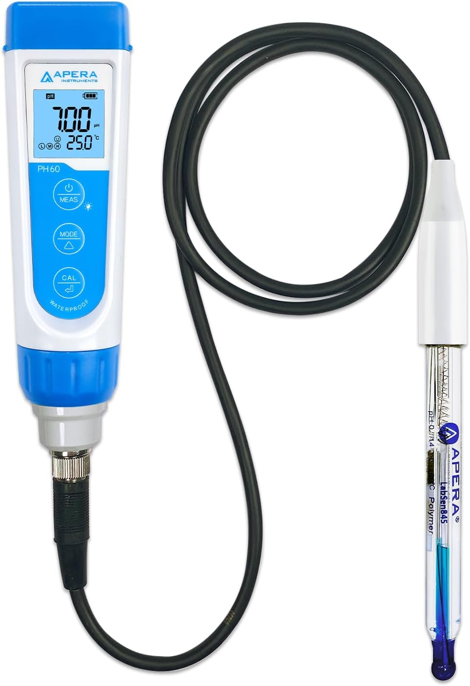Apera Instruments PH60-SA Handheld pH Meter Tester Kit with LabSen 845 ATC pH Electrode for Lab-Grade pH Measurement in Strong Alkaline or High Salinity Water Solutions