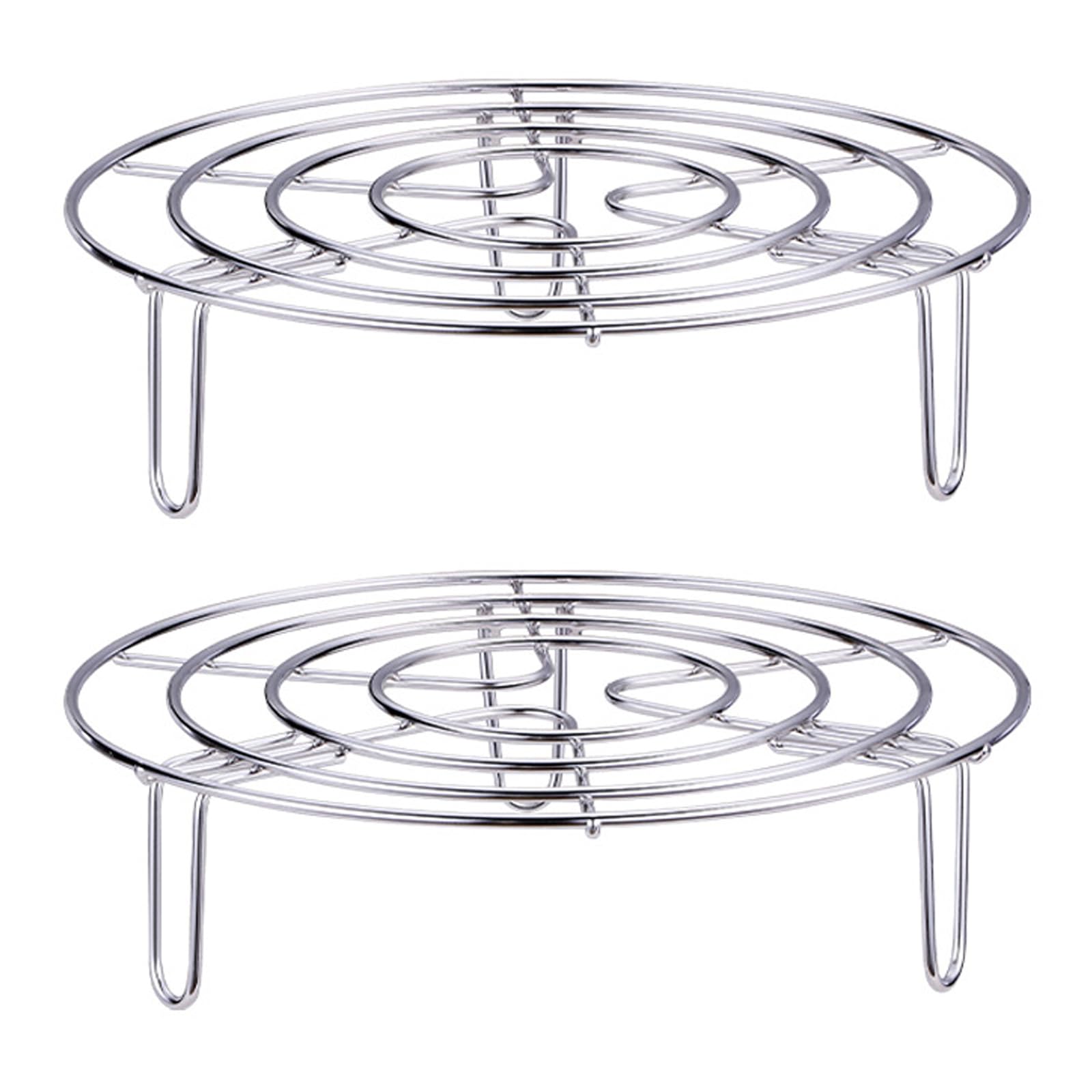 GERUI 2pcs Stainless Steel Insert Grid Cooking Stand Steamer Insert Cake Rack Round Steaming Rack, Steamer Insert for Cooking Pots Cooling Grids Cake Grids (19.5CM)