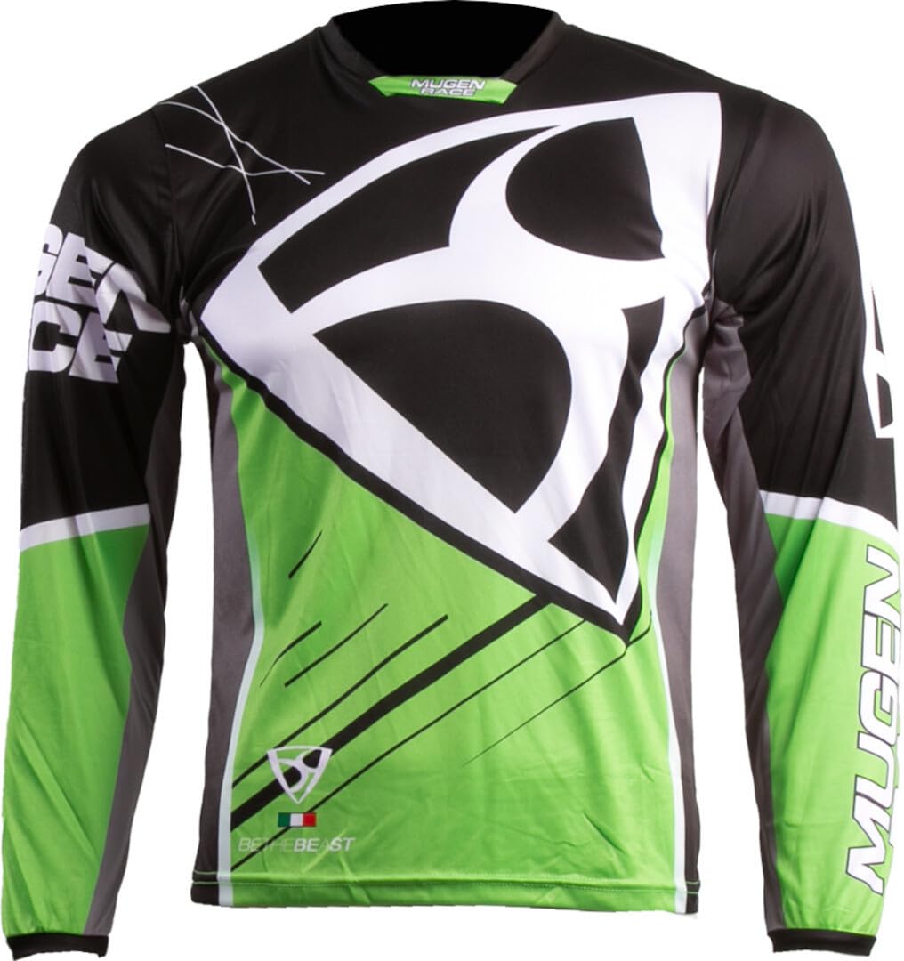 Heet Maglia da motocross, nero/verde, 2XL