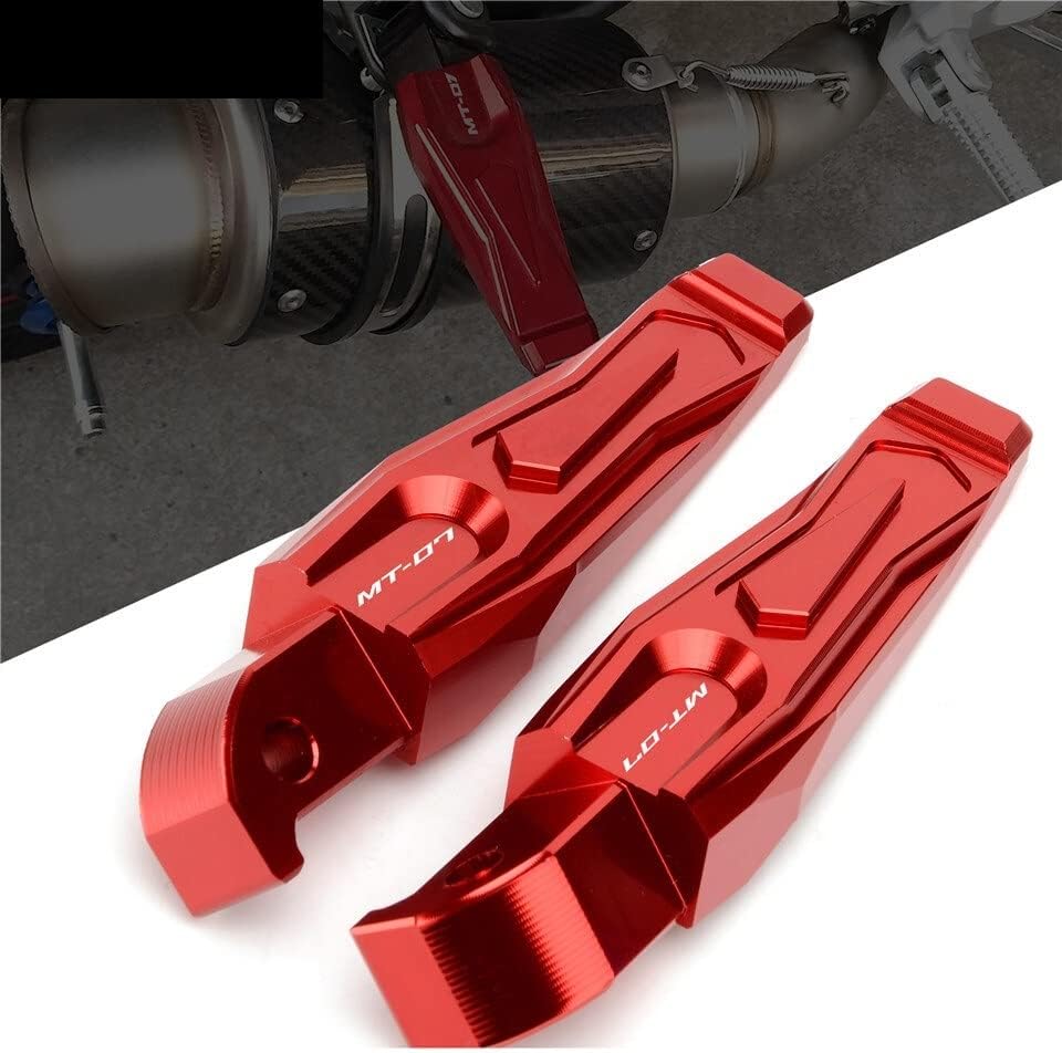 Miniatura 5 de QQLADY M - Estriberas CNC para motocicleta para Yamaha MT07 MT 07 MT-07 MT-07 2014-2019 2020 2021 Y (color  S rojo)