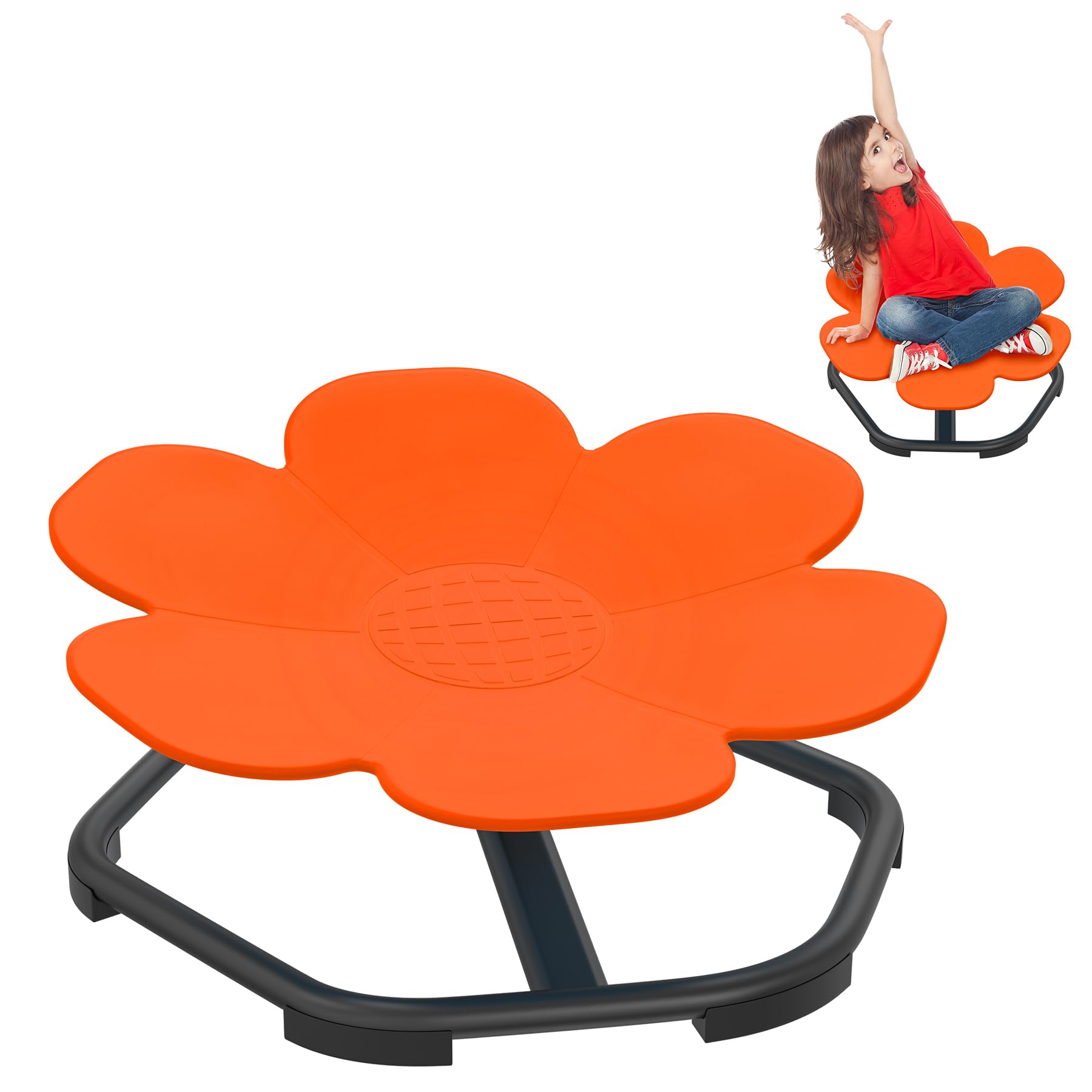 Froadp Silla de carrusel sensorial Autismo Silla Giratoria Silla Giratoria para Niños Entrenamiento Coordinación Física y Equilibrio Sensorial Autismo Juguete Silla de Equilibrio, Naranja