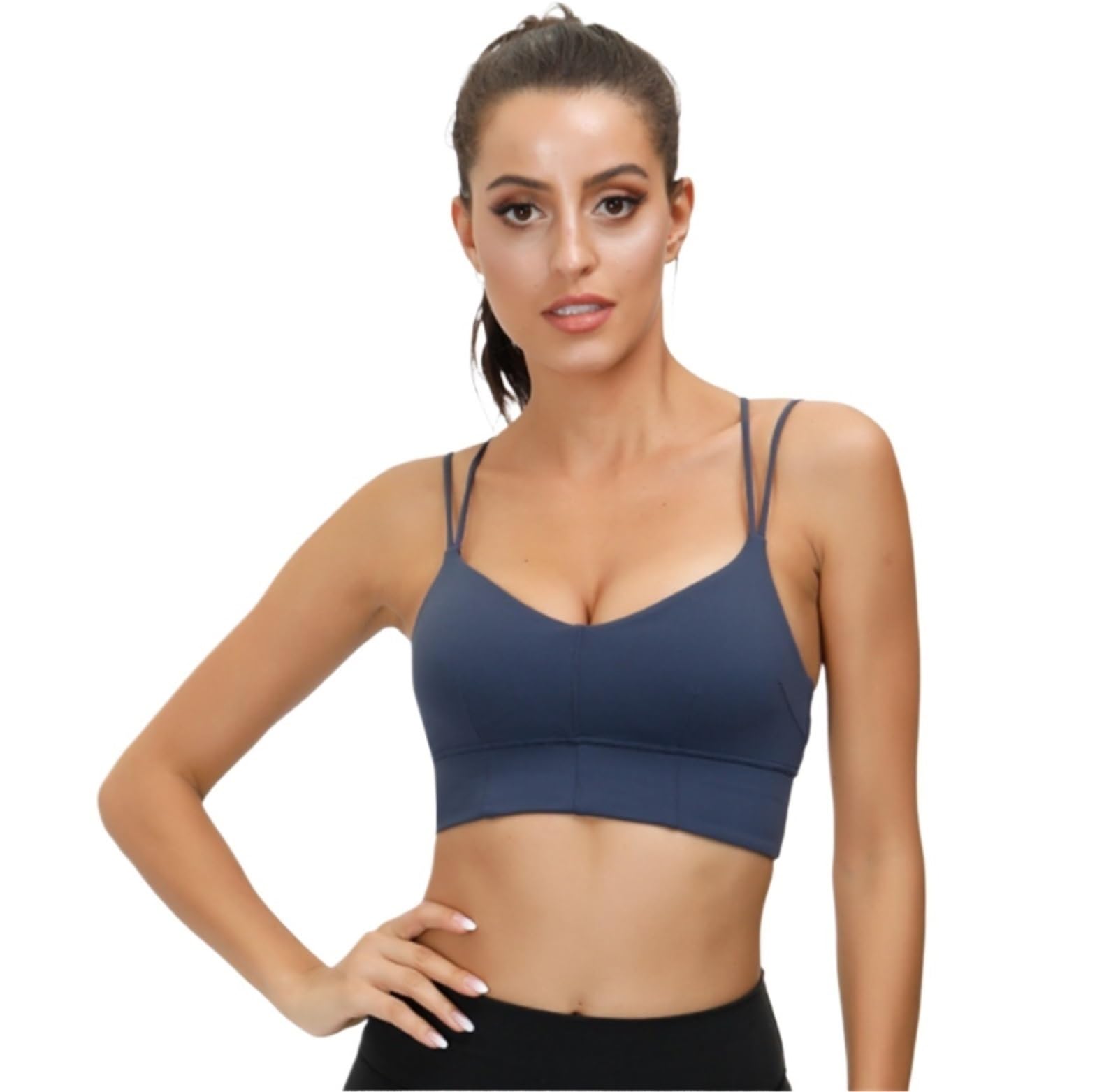 Biustonosz Sportowy Damski Biustonosz Bez Fiszbin Biustonosz Sportowy Bez Ramiączek Nadaje Się Do Biustonosza Fitness Do Jogi Biustonosz Sportowy Damski(Blue,M)