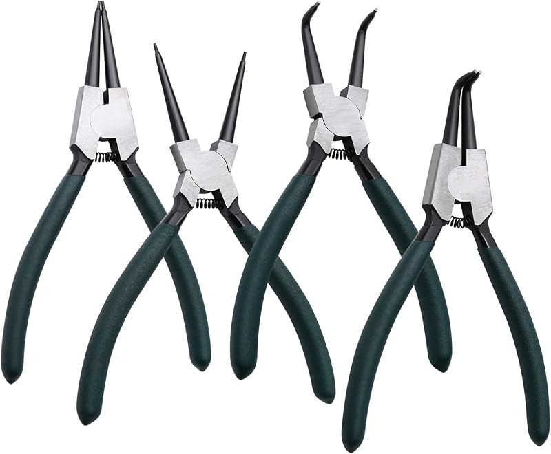 4 alicates de anillo a presión de 7 pulgadas, puntas de 5/64 pulgadas | para quitar anillos para retener y quitar mangueras y juntas