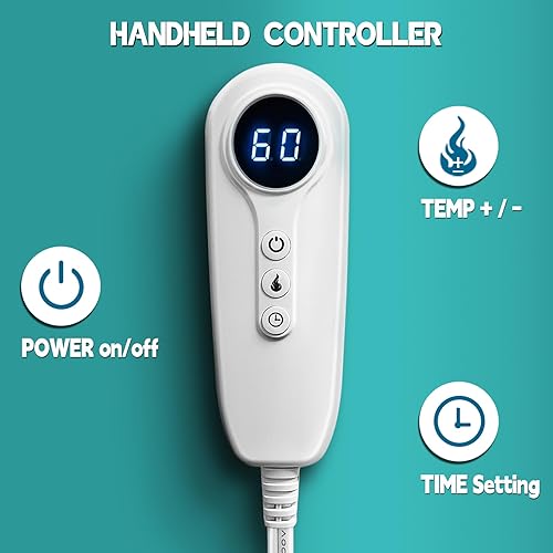 Miniatura 2 de Almohadilla térmica para aliviar el dolor de cuello, hombros y espalda, almohadilla térmica eléctrica con peso para calambres, rodilla, pierna y