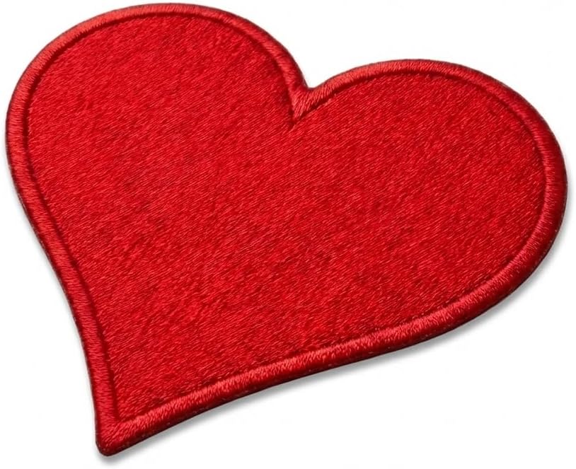 XL Red Heart Patch 7 Inch, Large Embroidered Iron On Applique for Back of Jackets, Giant Sewing Heart for DIY Fashion Decor