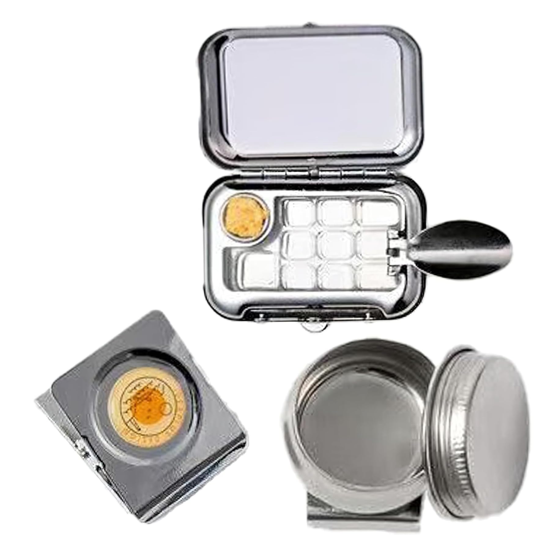 Palette voyage pour aquarelle compacte 10 grilles avec clip aimanté et godets amovibles
