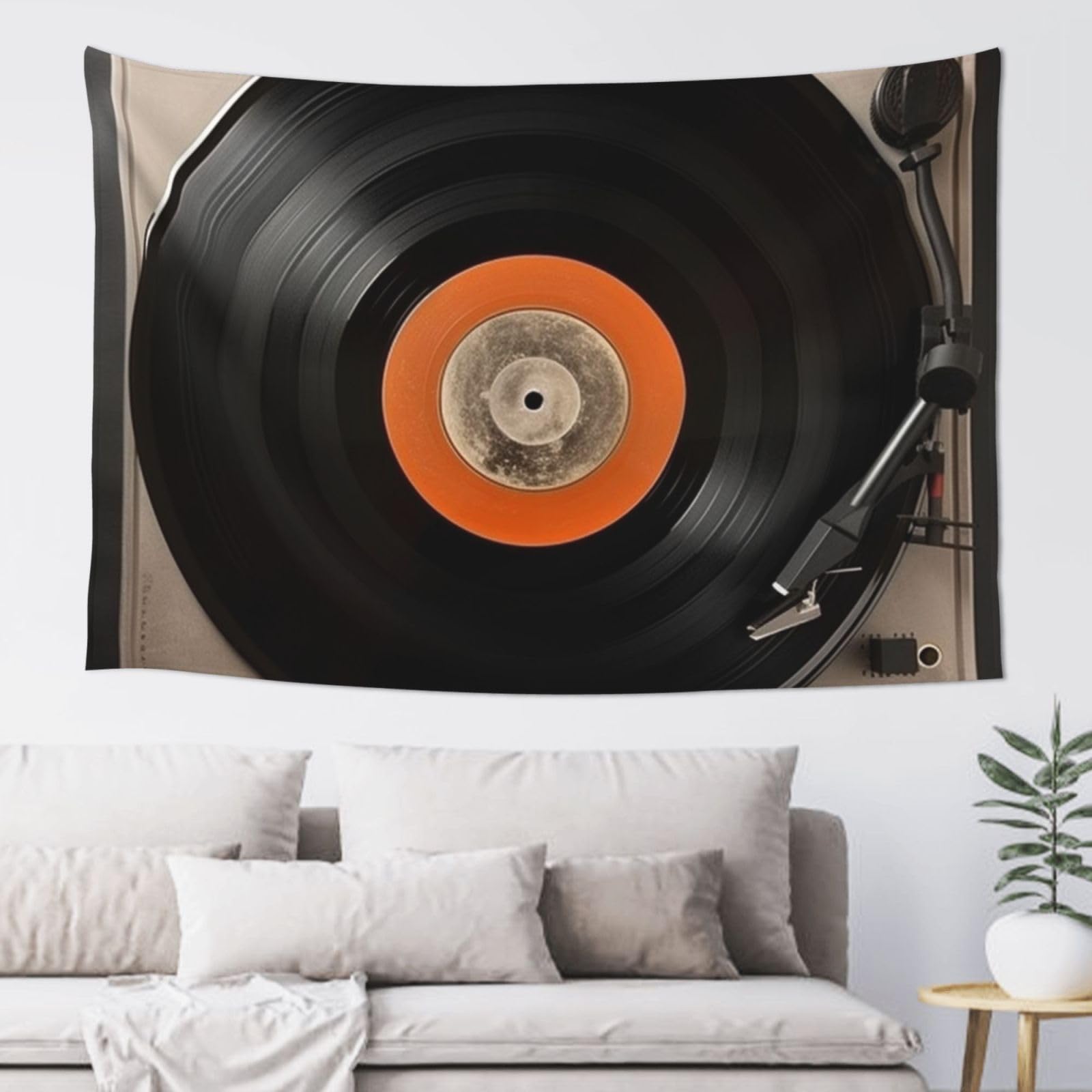 FodPand Vintage Vinyl Record Tapestry Dorm Decor, Wall Backdrop Aesthetic Tapestries Hanging Banner for Bedroom, Modern Wall Art Poster Blanket, Home Decor Wall Tapestry 60"x40"