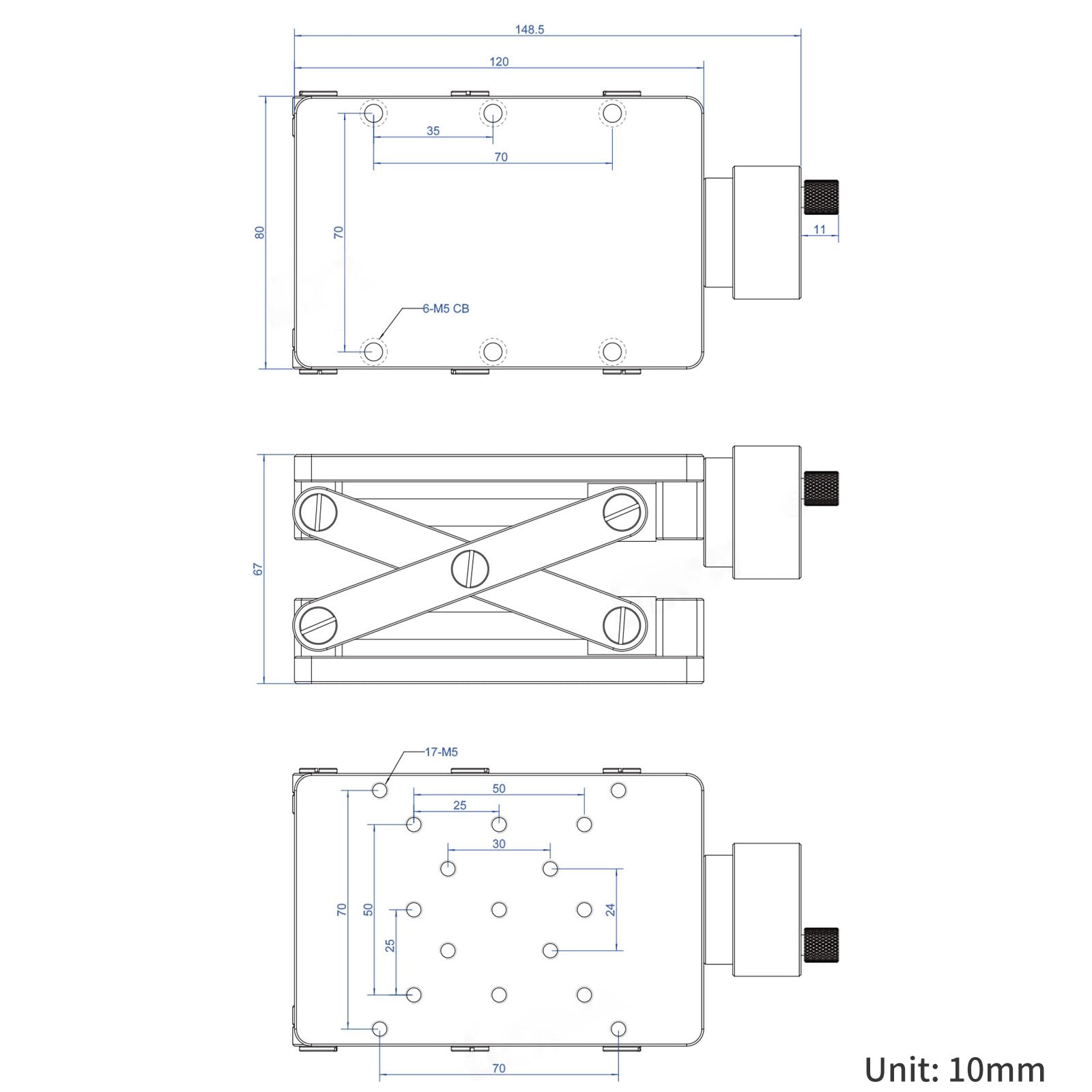 Table Élévatrice Laboratoire Vérins Levage À Ciseaux Scientifiques Plate-forme En D'aluminium Pour Soulever Des Objets