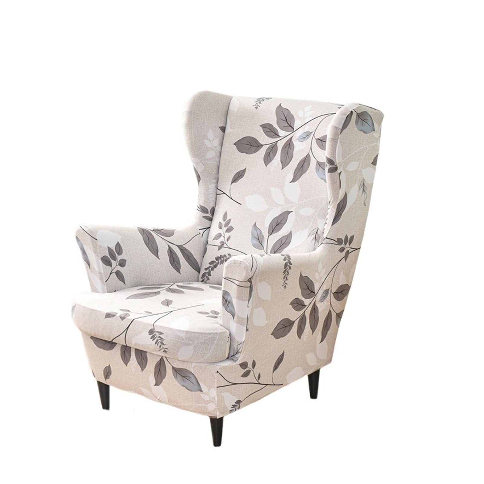 GCYEIDMA Wing Chair Slipcover Wing Chair Slipcovers Stretch Fabric Wingback Sofa Covers Elastic Printed Armchair with Seat Cushion Case(A2 Wingchair Cover)