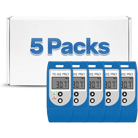 5-Pack ThermElc TE-02 Pro Temperature Mapping Data Logger, Reusable data Recorders, Multi-Track Cold chain monitoring device for Industrial Supply Chain, Large Scale Cold Storage &amp; Fleet Management