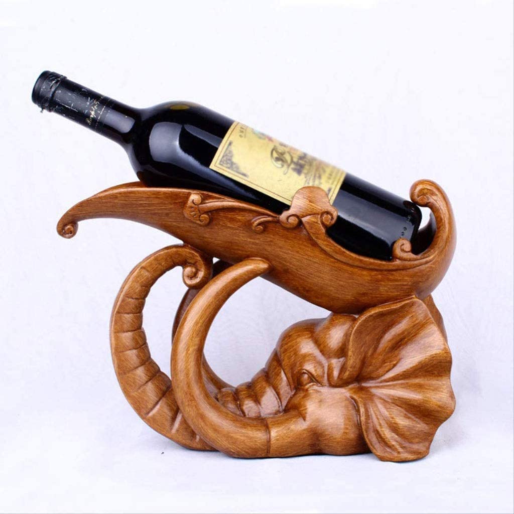Casiers à vin éléphant en résine artisanale pour une décoration de salon chic