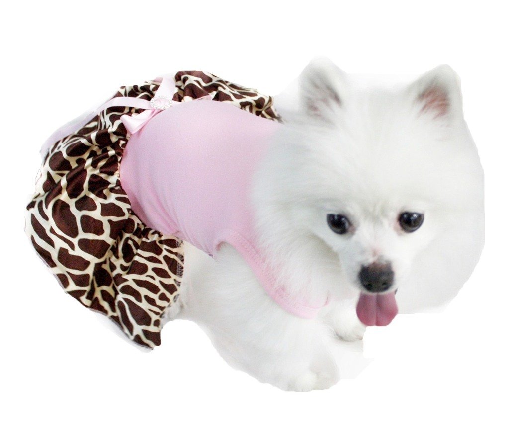 Robe de chien rose clair vêtement coton tutu pour animal