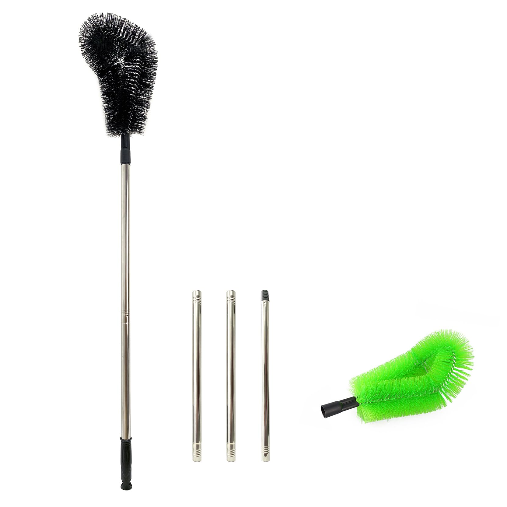 1 Stück 200 cm große Tankbürste (grün, mit extra schwarzem Kopf), große Bürstenkopfgröße (32 cm), langer Griff, mit ausziehbarer Edelstahlstange, PP steif gebürstet, für großen Wassereimer