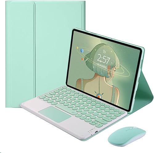 Funda con teclado táctil para tablet Xiaomi Pad 66 Pro de 11.0 pulgadas, funda con teclado folio con linda llave redonda, teclado y mouse