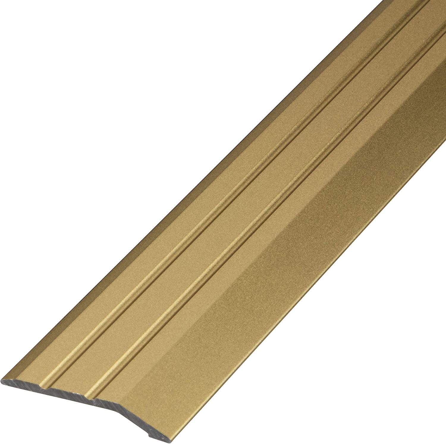 Gedotec Transition Strip Height Adjustment Gold Anodised Self-Adhesive | 1 Piece End Profile Aluminium 900 mm | Expansion Joint Profile Floor Strip Height Compensation 2-5 mm | Transition Rail without