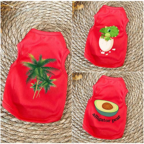 Sebaoyu Dog Puppy Clothes for Small Medium Dogs Set of 3 Boy Girl Dog Clothing Shirts Female Male-Pet Apparel & Accessories Yorkie Teacup Chihuahua Ropa para Perros Clothes-Cute Cat Outfit (X-Small)