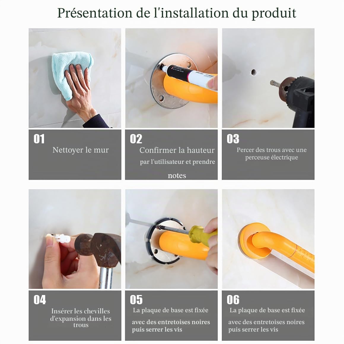 Barres D'appui en Acier Inoxydable pour Salle de Bain,Main Courante de Sécurité Antidérapante en Nylon,Dispositif D'aide Aux Personnes âgées Dans La Baignoire,Rail Robuste(Size:120cm,Color:Blanc)