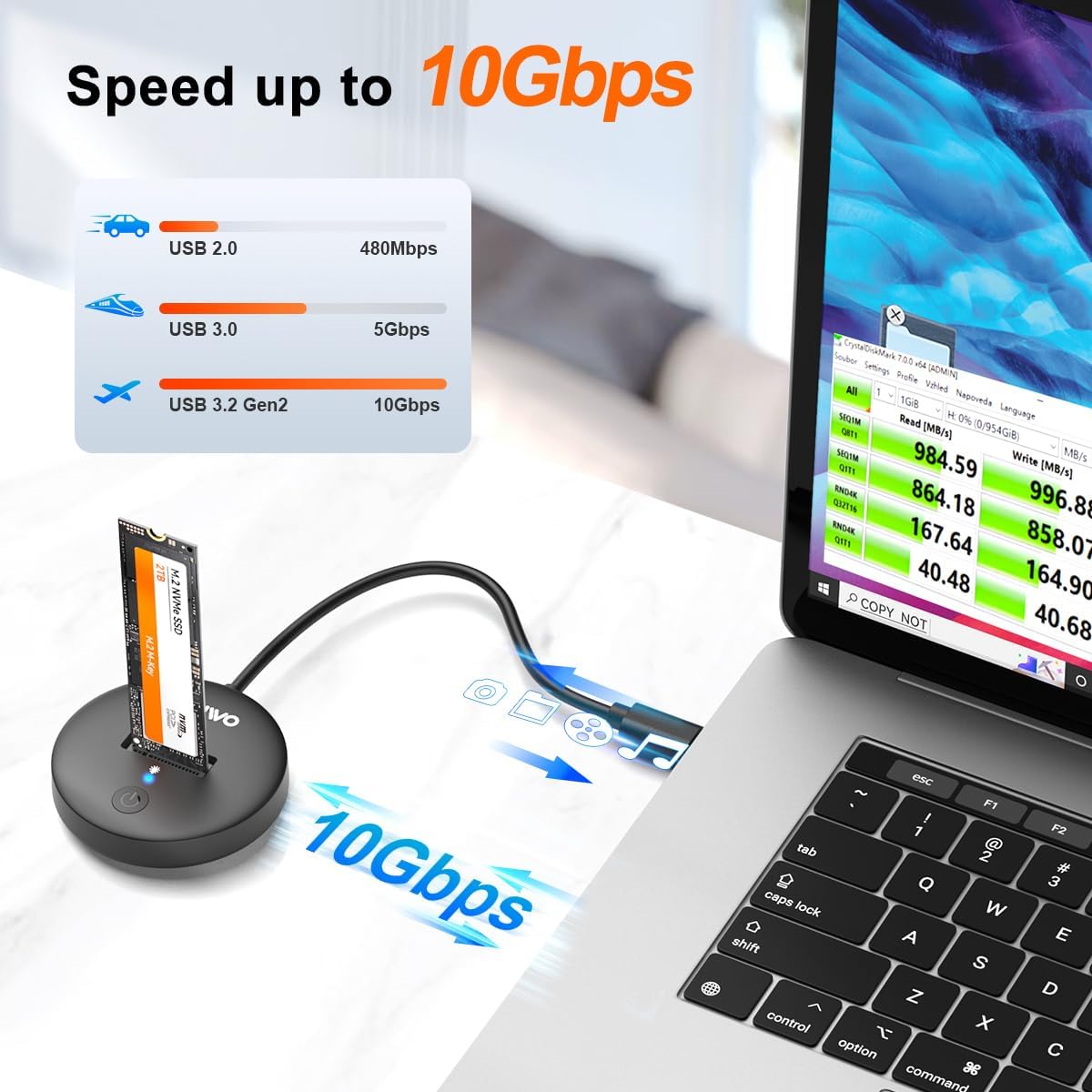 MAIWO NVMe SSD Dock demonstrira brzinu prijenosa podataka od 10 Gbps