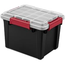(Pack of 2) 8.5-gallon waterproof storage box with lid, sealing ring and durable lock, black.