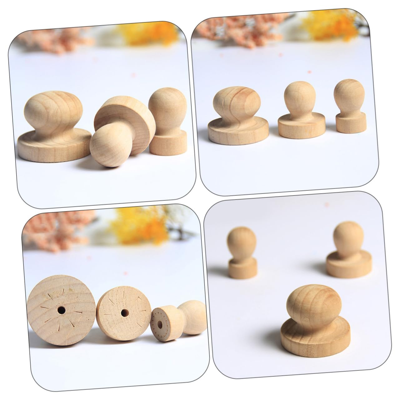 Lurrose 36stücke Teiliges Handgefertigte Holzgriffe Für Wachsstempel Robuste Und Stilvolle Stempelgriffe Für Personalisierte Siegel Für Einladungen Karten Und -projekte
