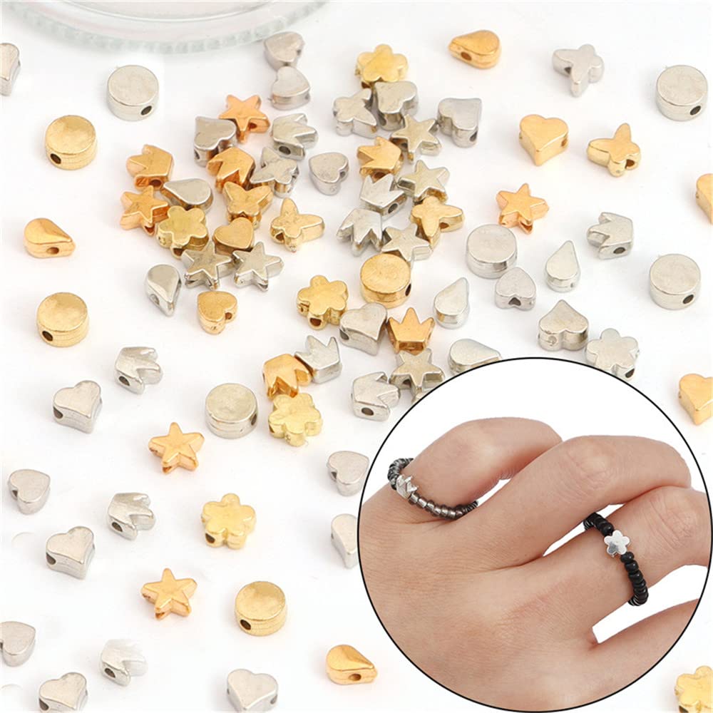 2000 Stück Vintage Spacer Perlen DIY – 6mm, Roségold, Aus Kunststoff, Für Schmuck, Armbänder & Anhänger