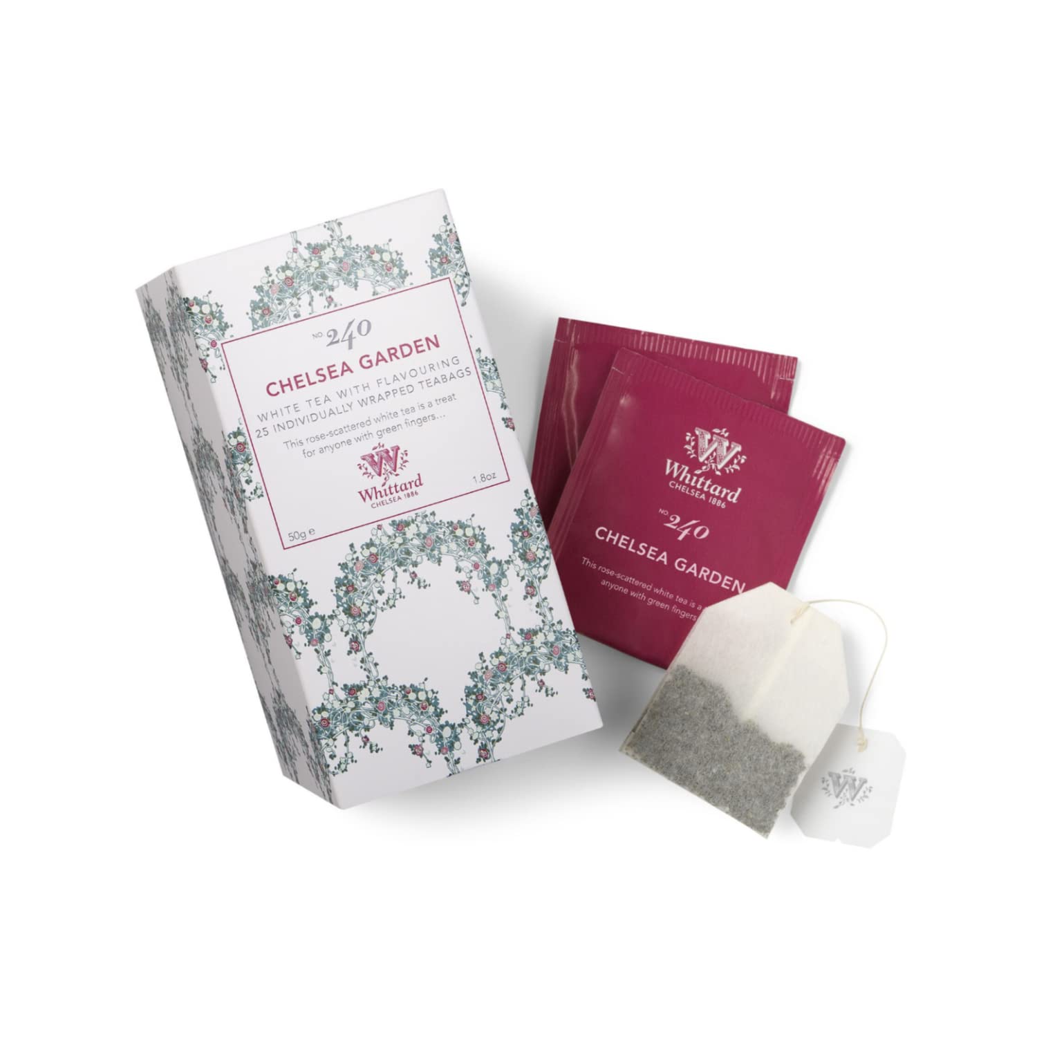 Whittard Té blanco sabor pétalo rosa Té verde mango bergamota 2 x 25 bolsitas 2 x 50 Gr