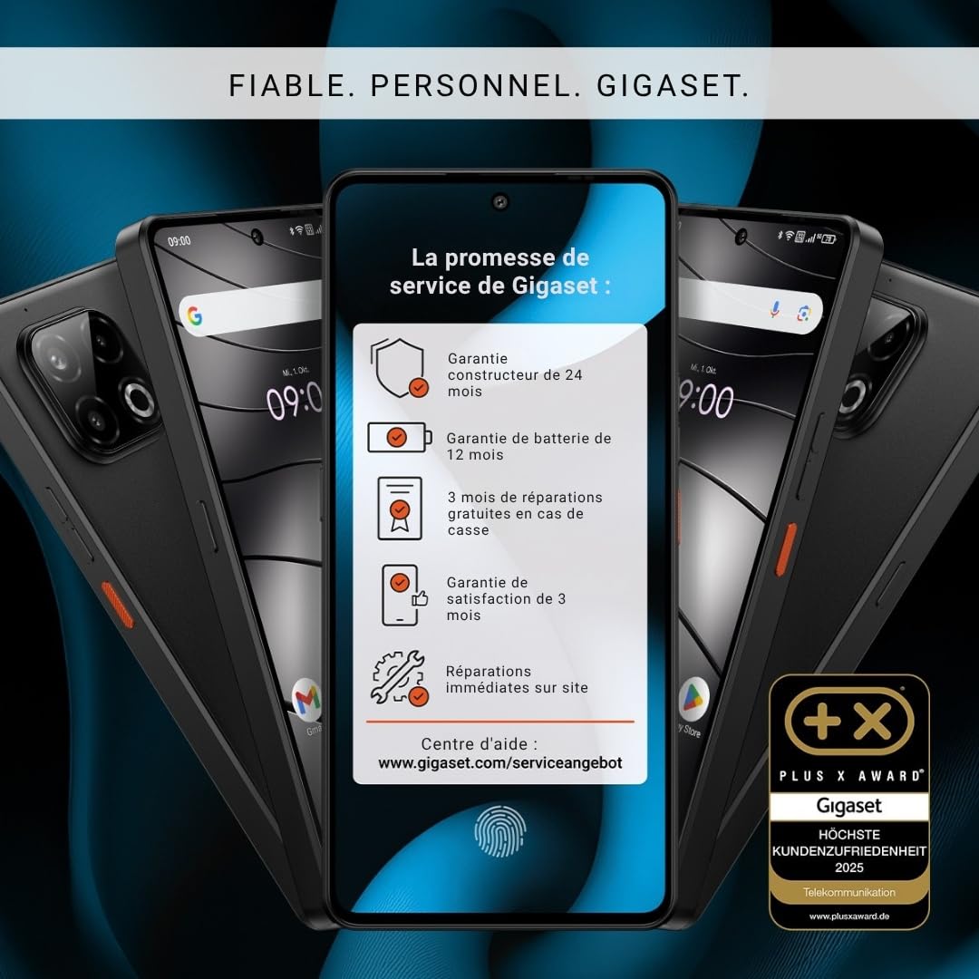 Gigaset GS6 Smartphone, 128GB, Fotocamera Tripla 64+8+2MP, Nero
