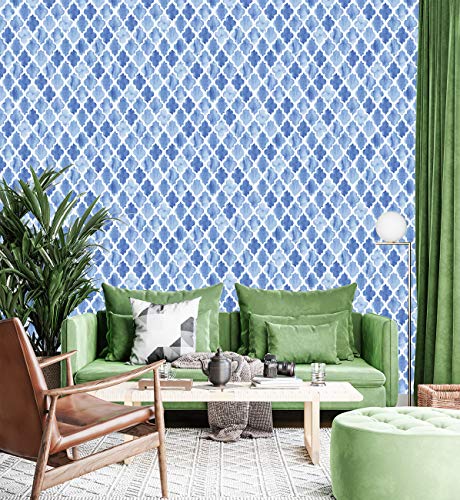 Image of DWELLSINDIA Watercolor Moroccan Pattern Vinyl Self Adhesive PVC Wallpaper Waterproof, Scratch Resistant, Laminated (41cm x 244cm, Multicolor, Matt)