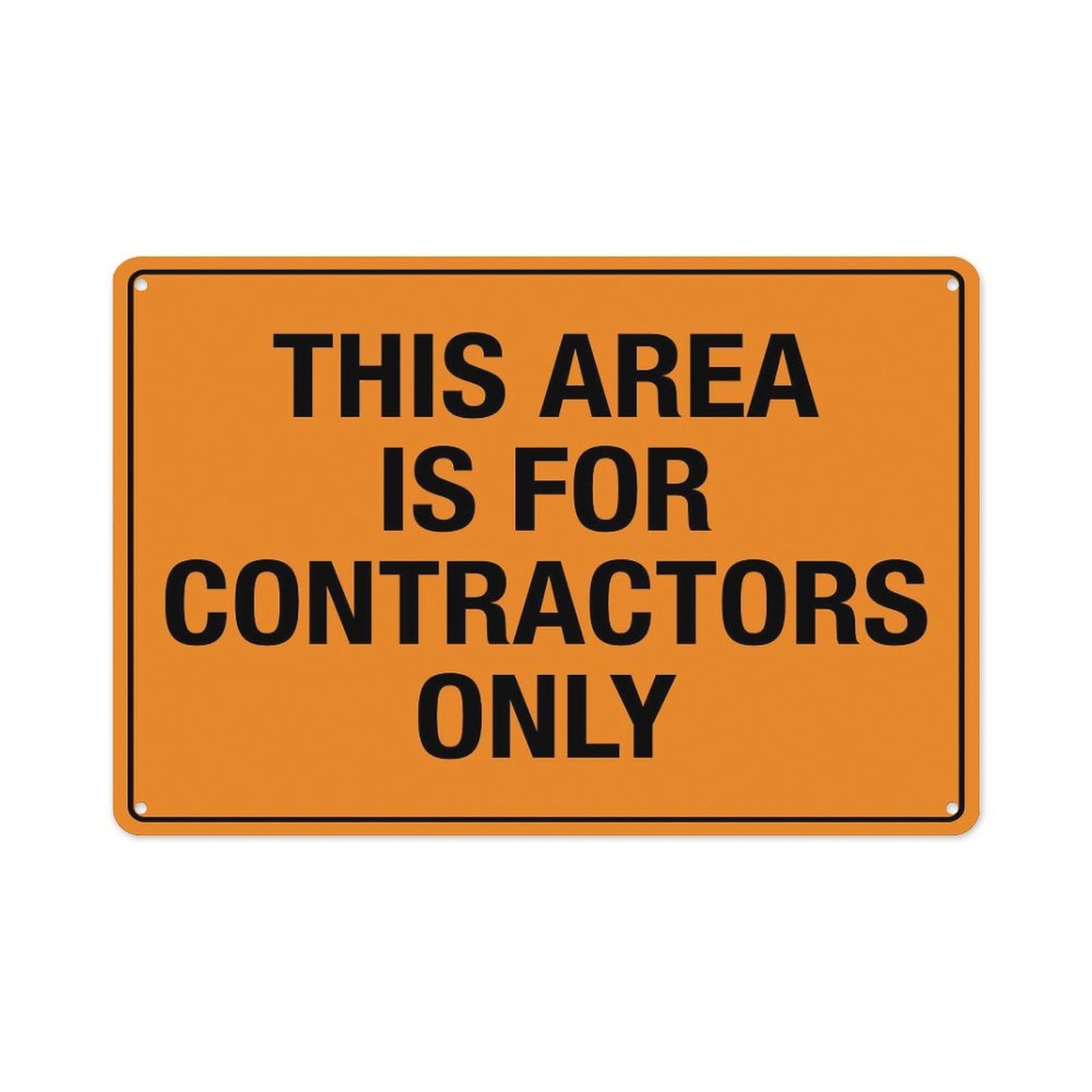 peiyeety This Area Is For Contractors Only Sign Aluminum Tin Warning Signs For Home Outdoor Garden 8X12 Inches