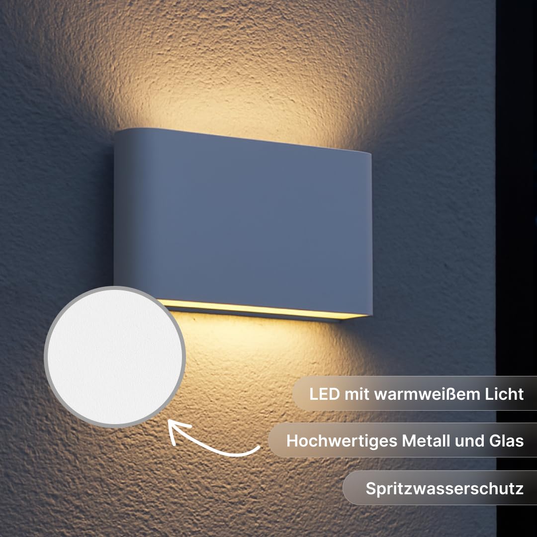 Brilliant Welbie LED Außenwandleuchte 17,5cm Weiß