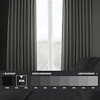 Vista 2 de HPD Half Price Drapes - Faux Linen Curtains for Living Room (1 Panel) - 100W X 108L - Extra Wide Textured Room Darkening Curtains for Bedroom 108