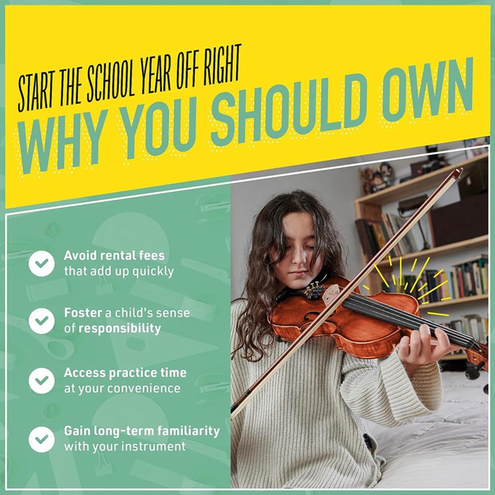 Violon 4/4 avec étui rigide pour adultes et enfants débutants