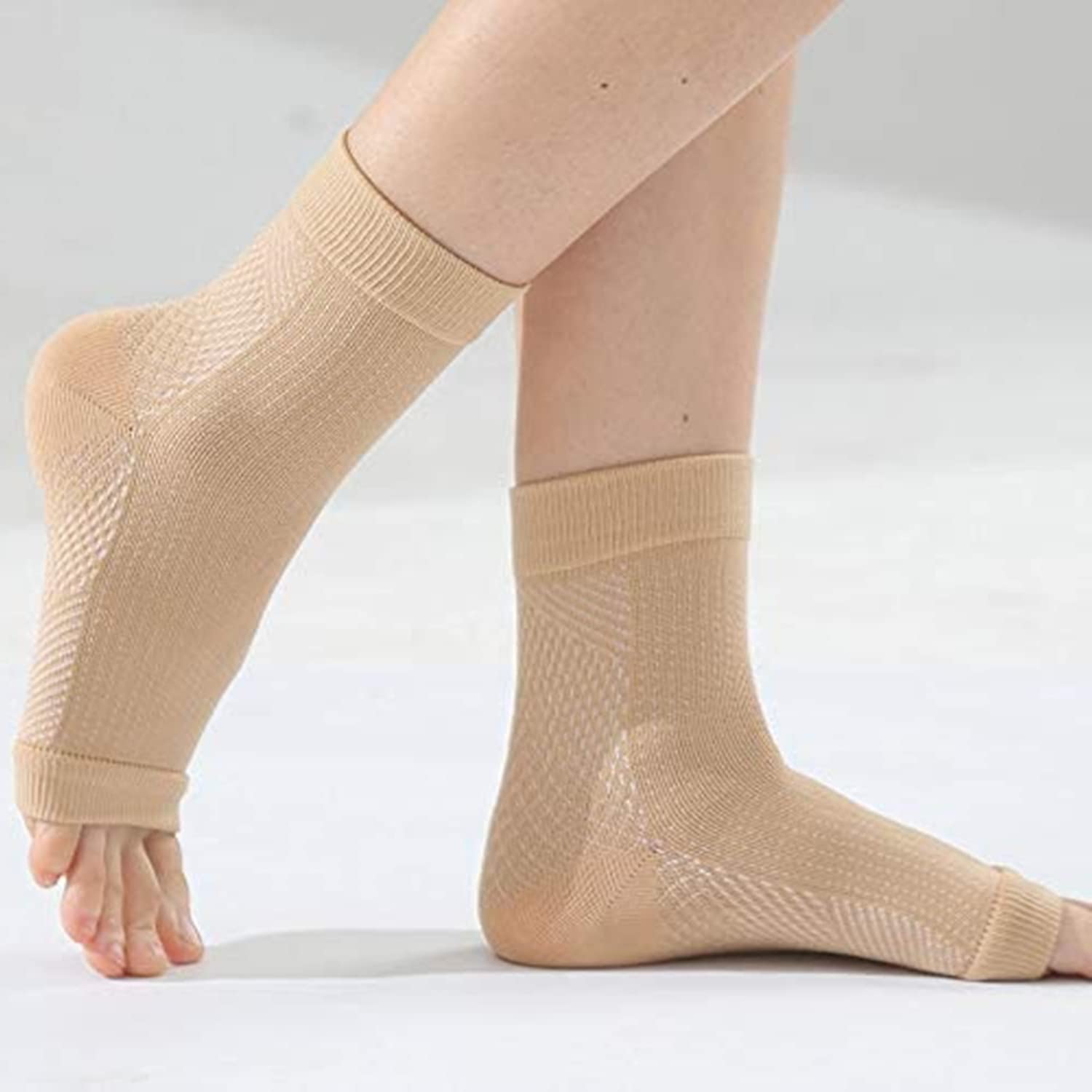 MRSHANG Heelsium Pain Relief Socks, Heelsium Instant Pain Relief Socks, Compression Foot Sleeves Socks for Women, Plantar Fasciitis Socks for Pain Relief (L/XL,D*2 pairs)