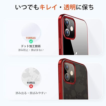 Amazon Co Jp Torras Iphone 12 Mini 用 ケース 透明 ソフトtpu 薄型 軽量 赤いメッキ加工 黄変防止 衝撃吸収 Sgs認証 クリア レンズ保護 5 4インチ アイフォン12 Mini 用カバー レッド Shiny Series 家電 カメラ