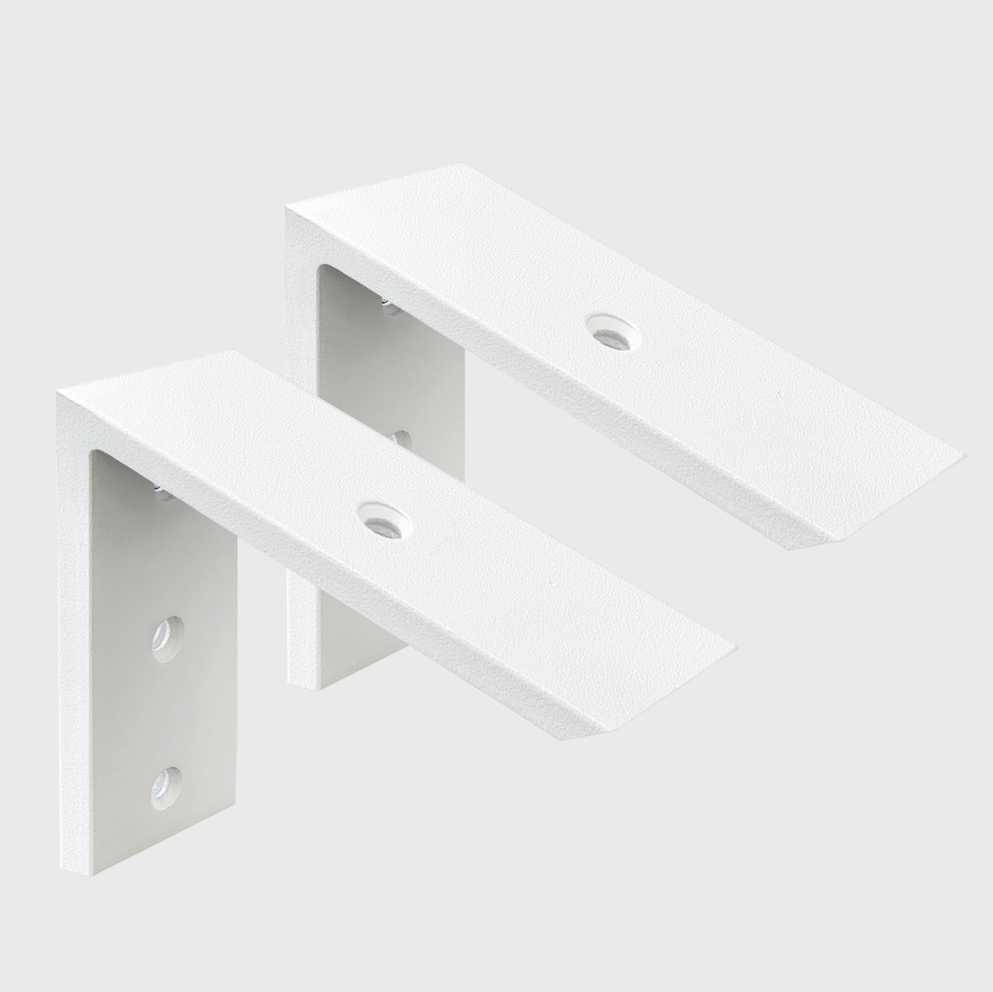 Winker Countertop Support Bracket 2 Pack Heavy Duty 3/8" Thick Hidden L Shelf Bracket 10" x 6" x 2.5" Metal Corbels for Quartz/Granite/Wood/Concrete/Laminate Countertops, White