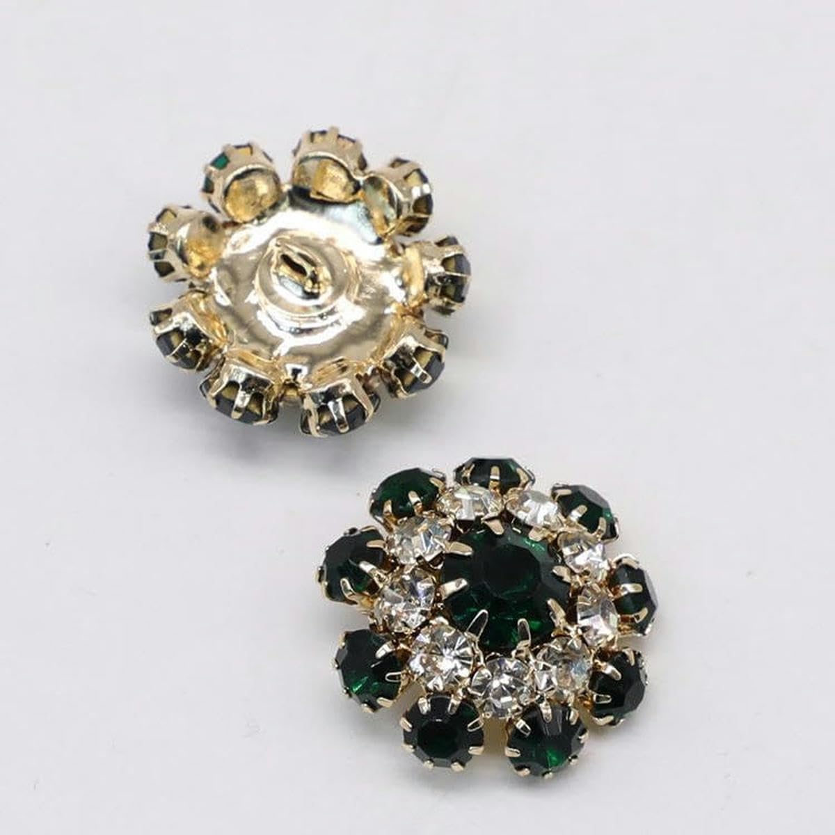 20MM 20PCS Botón de vástago de metal Botones de diamantes de imitación de girasol para coser Botón de vástago de diamantes de imitación Botones de diamantes de imitación de perlas para ropa abrigo-Ne