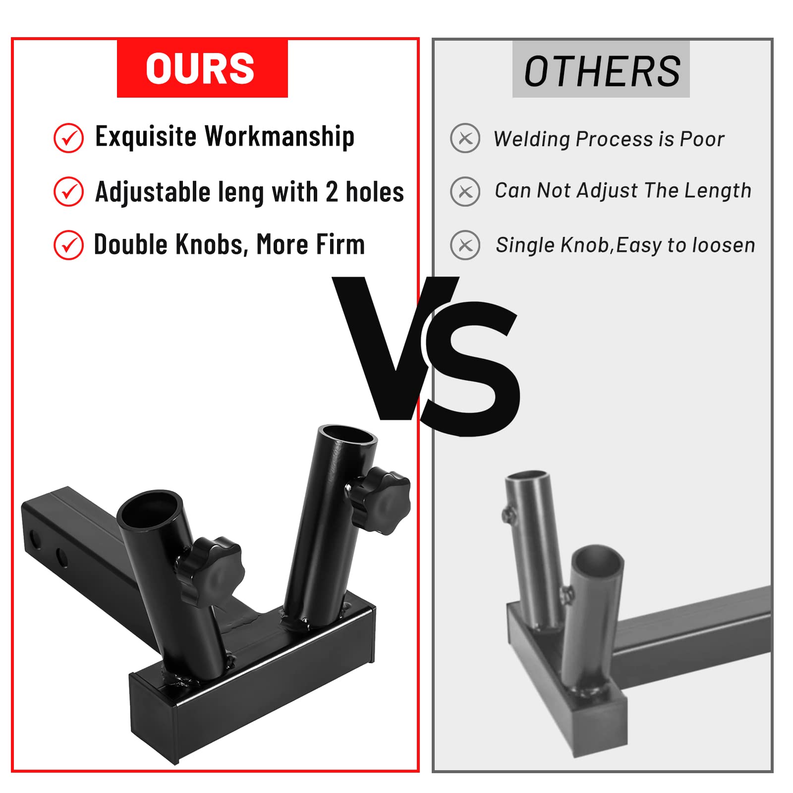 Snapklik.com : 2 Inches Dual Hitch Flag Pole HolderCompatible
