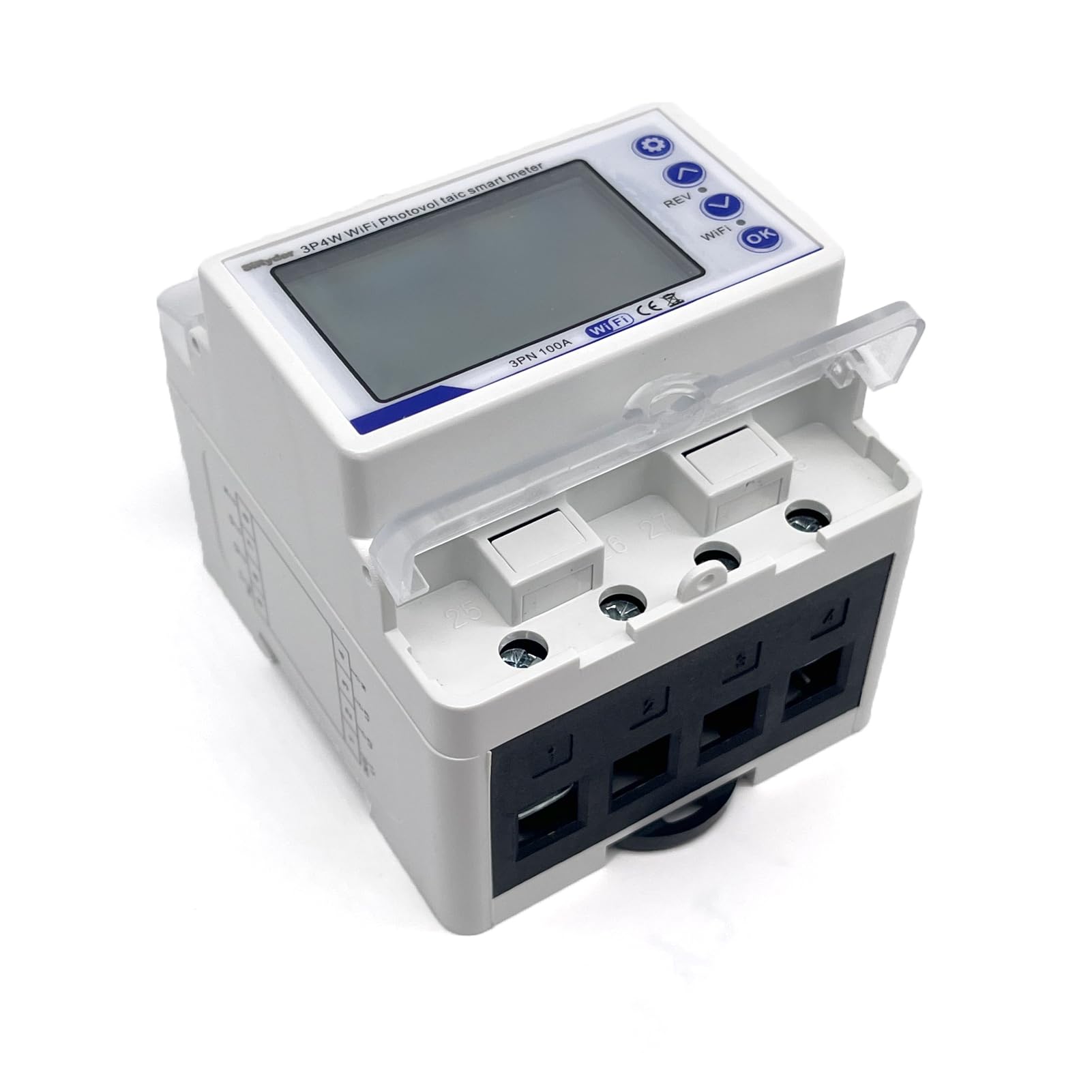 Contatore Energia Elettrica Wifi, 380VAC 100A Misuratore Consumo Elettrico WLAN Protezione di Richiusura Intelligente,Visualizzazione Energia Elettrica