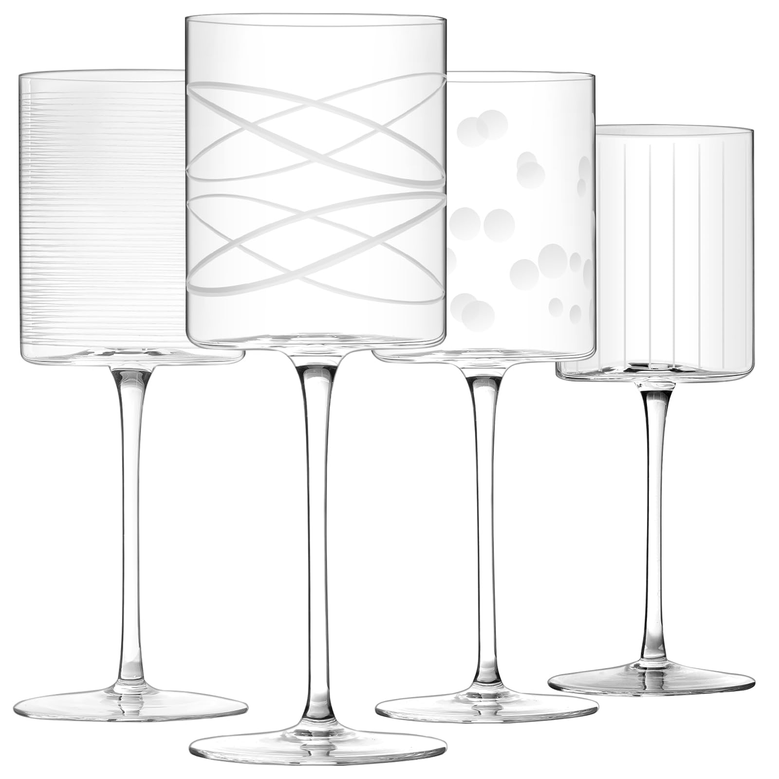 Amazon.com | Gnimihz Wine Glasses Set of 4-16oz Cylindrical Red White Wine  Glass, Made from Lead-Free Premium Crystal, Great Gift for Wedding,  Anniversary, Christmas, Birthday, 9'' Tall, etched: Wine Glasses
