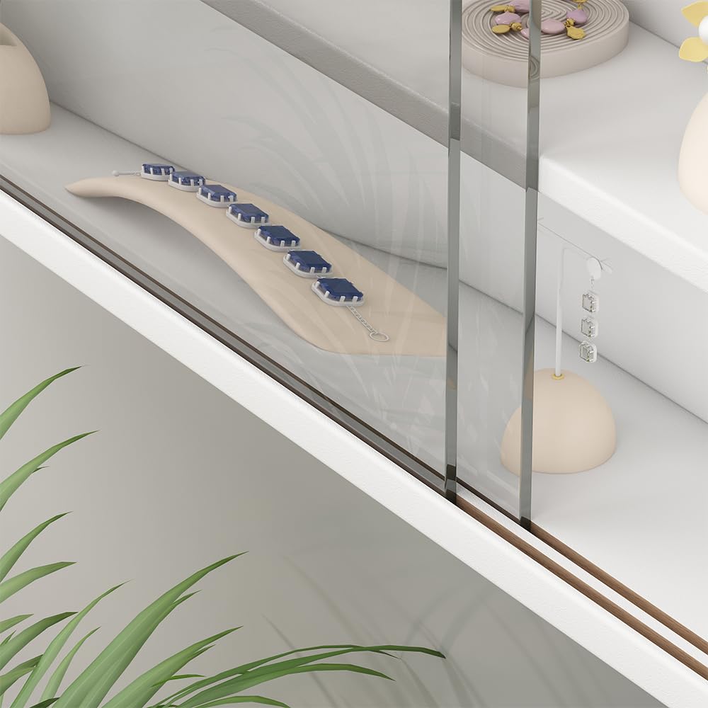 Vicco Vetrina a parete Showla, Bianco, Con 4 ripiani, per montaggio a parete per conservazione e presentazione