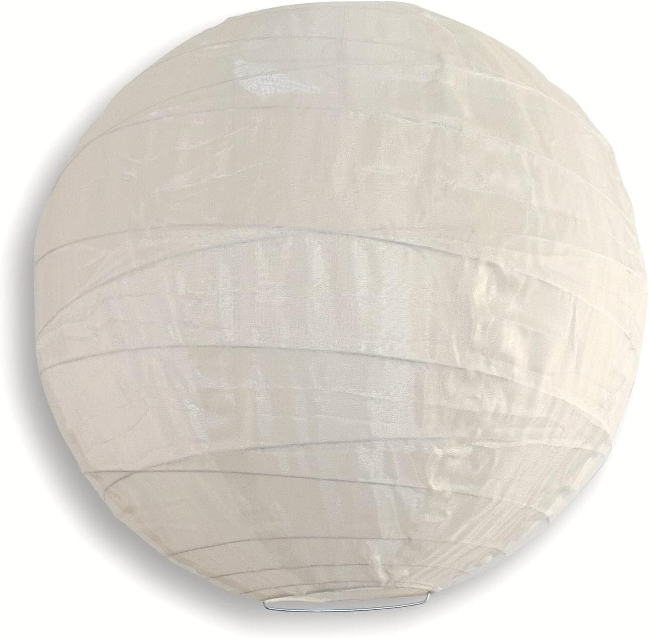 PaperLanternStore.com 30 Inch Irregular Ribbed Beige/Ivory Nylon Lantern, Hanging Decoration, Durable, Hanging Decoration