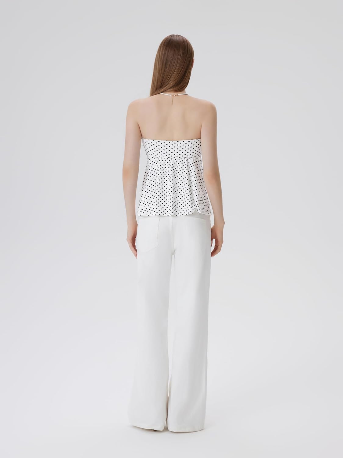 SUUKSESS Women Peplum Tube Tops with Built in Bra Summer Cute Sleeveless Strapless Babydoll Tank Top - Image 5