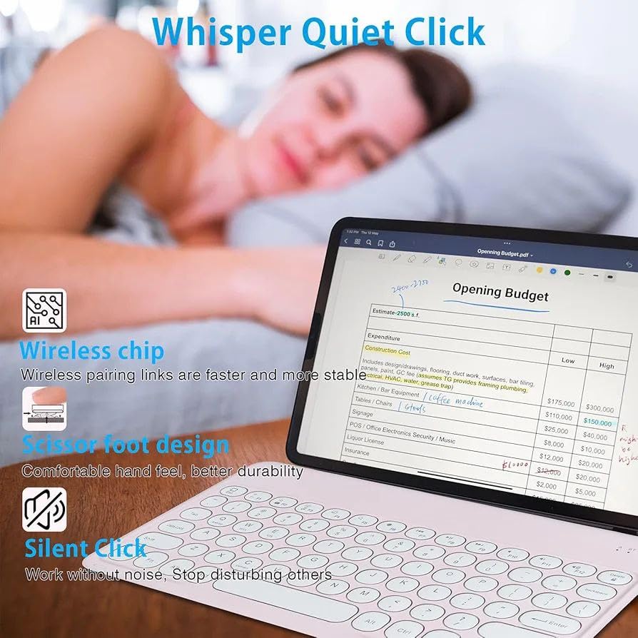 Image of KNB SELLING 1Pack, Wireless Bluetooth Keyboard and Mouse Combo, Multicolor Portable Small Slim Typewriter Compact Ergonomic Travel Wireless Keyboard Mouse for iPhone iPad Laptop Android etc.