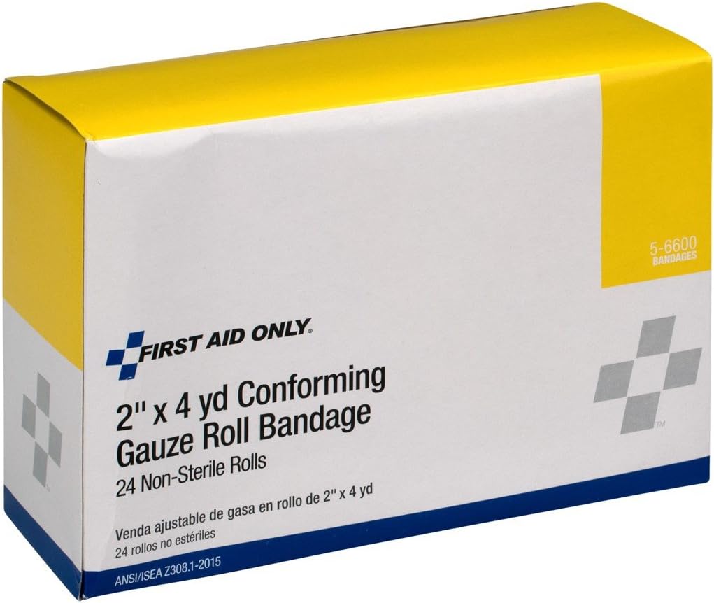 First Aid Only 5-6600 Stretch Gauze Bandage, 4-Yard Stretched Length x 2-Inch Width (Box of 24)