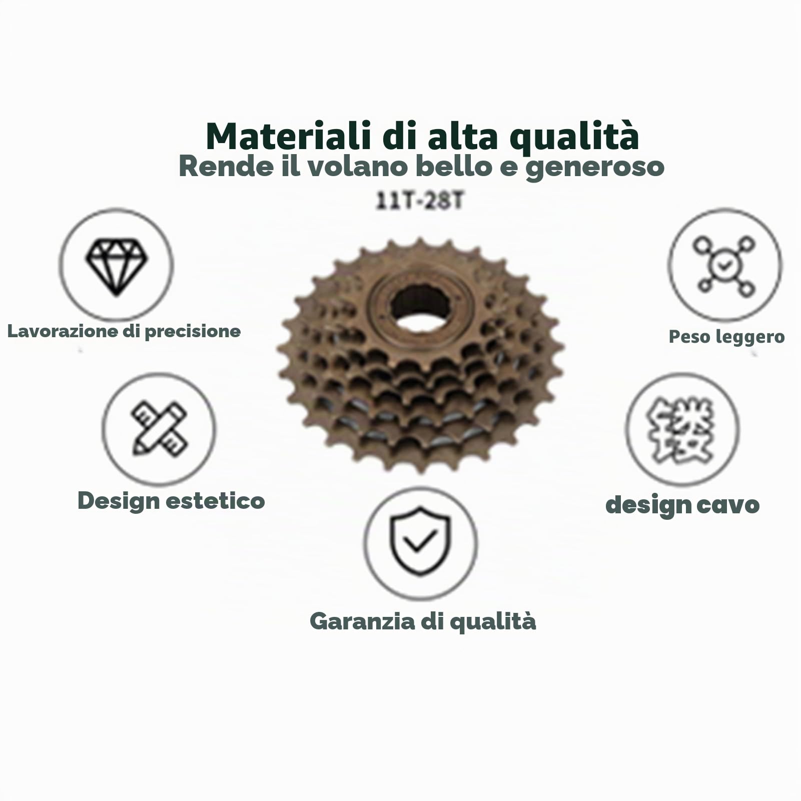 Cassetta a Ruota Libera per Mountain Bike, 6 Velocità, 14-28T, per Bici da Corsa