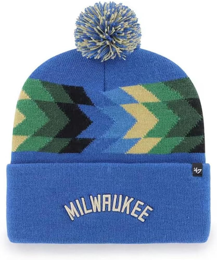 47 City Edition Script Northward Fashion Cuff Beanie Hat with POM - NBA Cuffed Winter Knit Cap