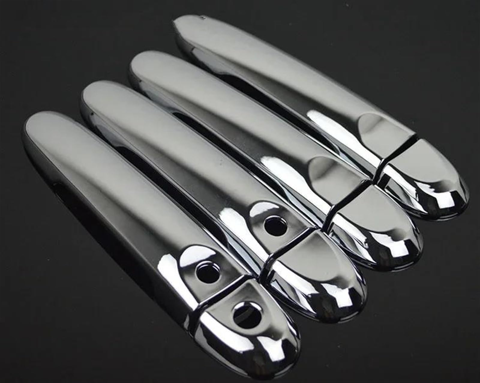 CSSPDM Carbon Fiber Chrome Car Door Handle Frame Panel Cover Trim ABS Sticker for Nissan for Juke for Almera(Chrome B)
