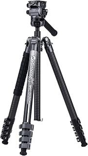 Fotopro X-Airfly Professional Carbon Fiber Tripod Lightweight with video Head Camera Stand for DSLR Camera Video Camcorder(X Airfly Video Gray)