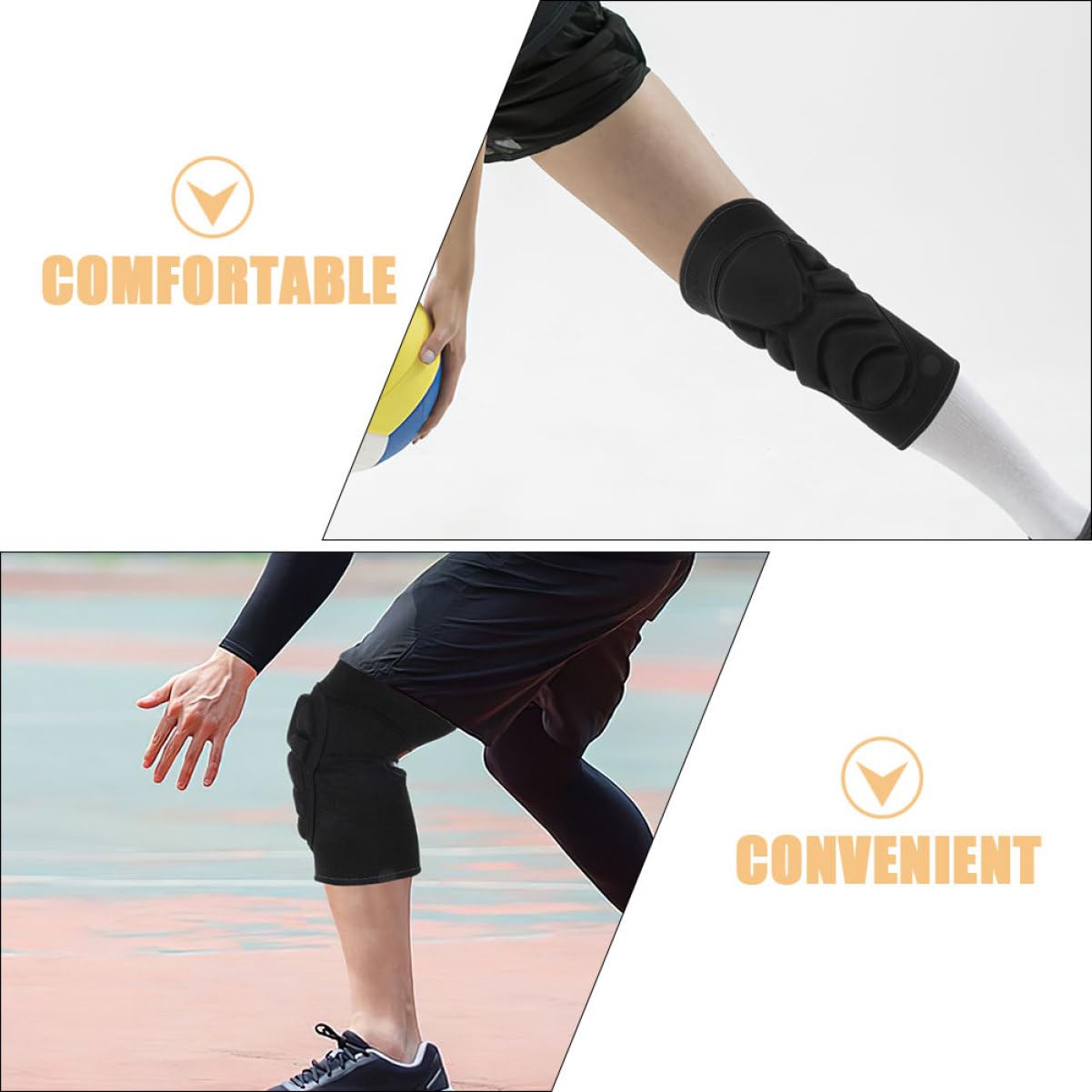 CIMAXIC 1 Pair Knee Braces Black Knee Pads Knee Protectors Pad Eva High Foaming Tc Yarn